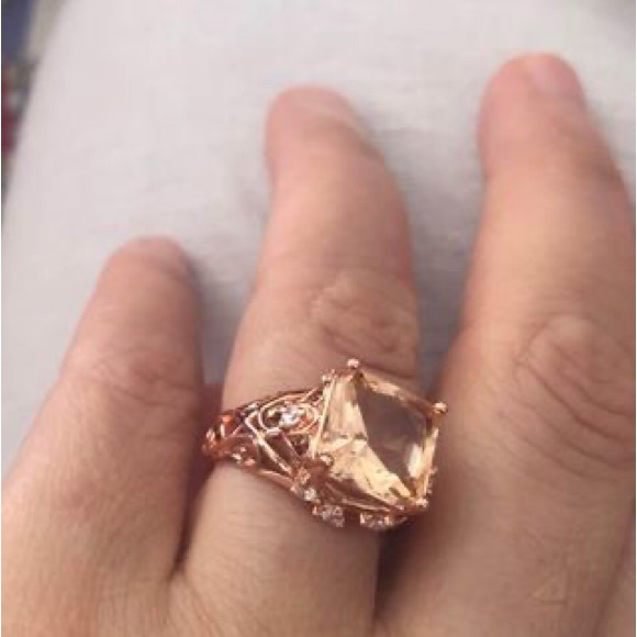 Morganite silver art nouveau ring - Picture 2 of 8